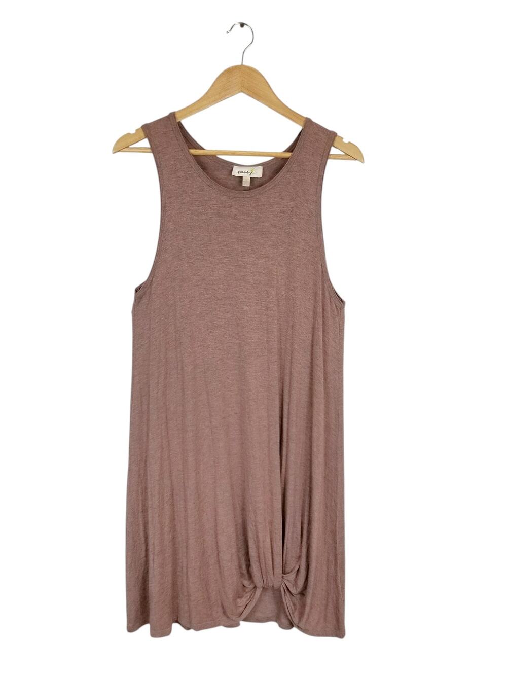 Porridge Women's Jersey Knit Knot Hem Sleeveless Dress Mauve Size Small